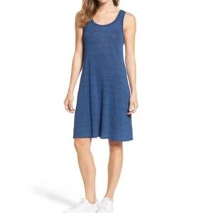 Adriano Goldschmied linen midi dress tank dress blue lightweight small